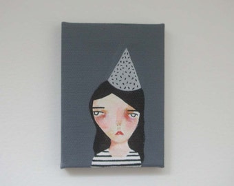 original small painting, canvas painting, mini painting, glum party