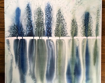 Original Artwork- Watercolor on cradled wood board- Winter