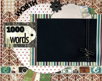 12x12 Premade Scrapbook Page - A Picture's Worth 1000 Words