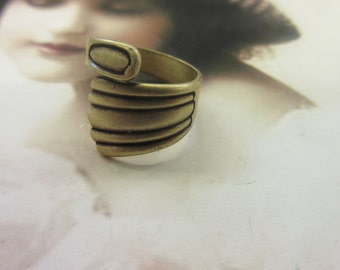 Vintage Brass Ox Plated Brass Spoon Rings 1045BOX x1