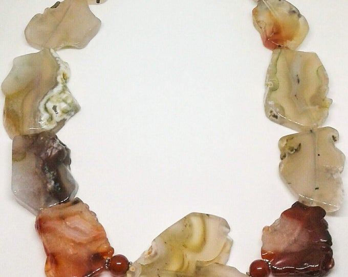 Item # 201728 Urbaness Agate and Carnelian Necklace 20 IN. Handmade Jewelry, Handcrafted Jewelry, Unique Jewelry