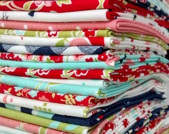 19 Fabric Bundle of Bonnie & Camille's VINTAGE PICNIC in Multi Cotton Quilting Fabric