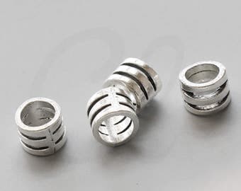20 Pieces Oxidized Silver Tone Base Metal Spacers-10x9mm with 7mm hole (2495X-F-197A)