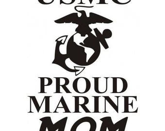 Marine mom car decal | Etsy
