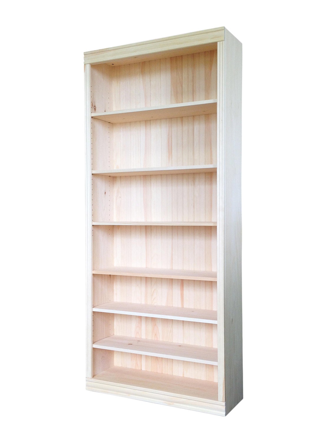 Solid Pine Bookcase 30W x 82H x 12D Unfinished