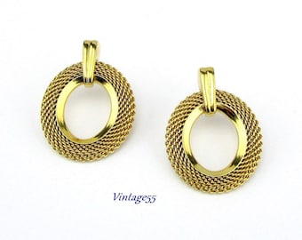 Mesh Hoop Earrings Pierced Post
