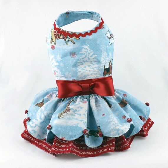 Dog Dress Dog Harness Dress Christmas Dress Ruffle Dress