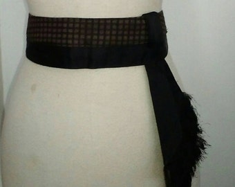1950s Bombshell 2Tone Belt w/ Satin SASH 50s
