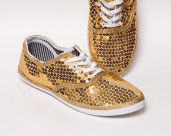 Sequin - CVO Gold Canvas Sneakers Tennis Shoes