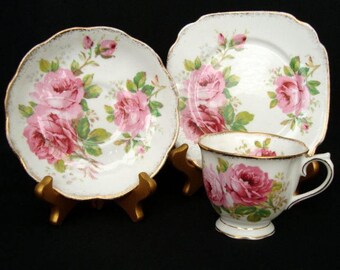 Royal Albert "American Beauty" Trio - Cup, Saucer and Plate - c1941 - 1990