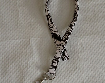 Damask Lanyards / Black Lanyards/Lanyards / ID Badge Holders / Cute Lanyards/Keychains/Nurse Lanyards /Fabric Lanyards / Gifts for Under 10