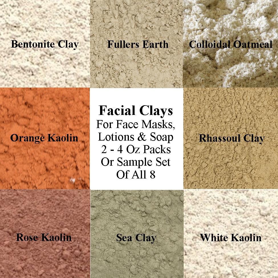 Facial Clay Cosmetic Clay Sample Set Kaolin Clay Sea Clay