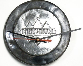 Vintage 1940's - 1950's International Harvester Truck Hubcap Clock - IH Pickup Hub Cap