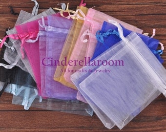 Wholesale 100pcs Sheer Organza Bags,Wedding Decoration,Party Favor Gift Candy Bags, 7x9cm/9x12cm/11X15cm Jewelry Pouches Packing LP001~LP003