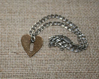 Thoman Mann Bronze Heart on SS Chain plus free USA Shipping!