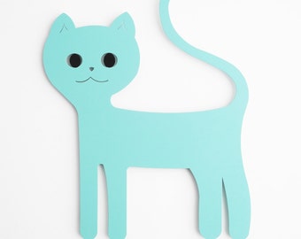 Cat wall hanging. Blue cat. Magnetic board cat. Cat decor. Cat lover. Wall nursery decor, Wall childrens decor. Baby wall decor. Wall cat.