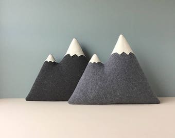 the Peaks - ORIGINAL wool mountain pillow - Made To Order
