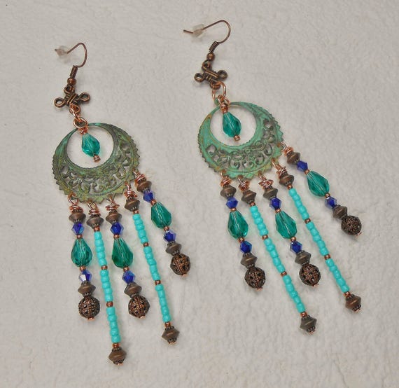 Bohemian Statement Earrings / Cowgirl Gypsy Earrings