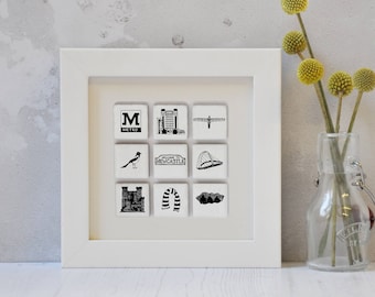 Unusual Newcastle Art - Newcastle print - Newcastle wall art - Newcastle kitchen art - Gift for Geordie - Gift for Newcastle couple