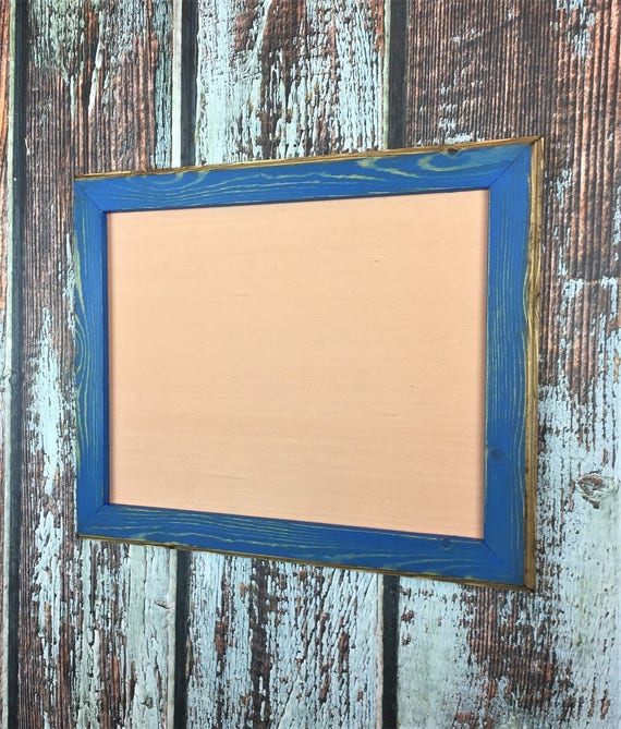 11 x 14 Picture Frame Blue Rustic Weathered Style With Routed