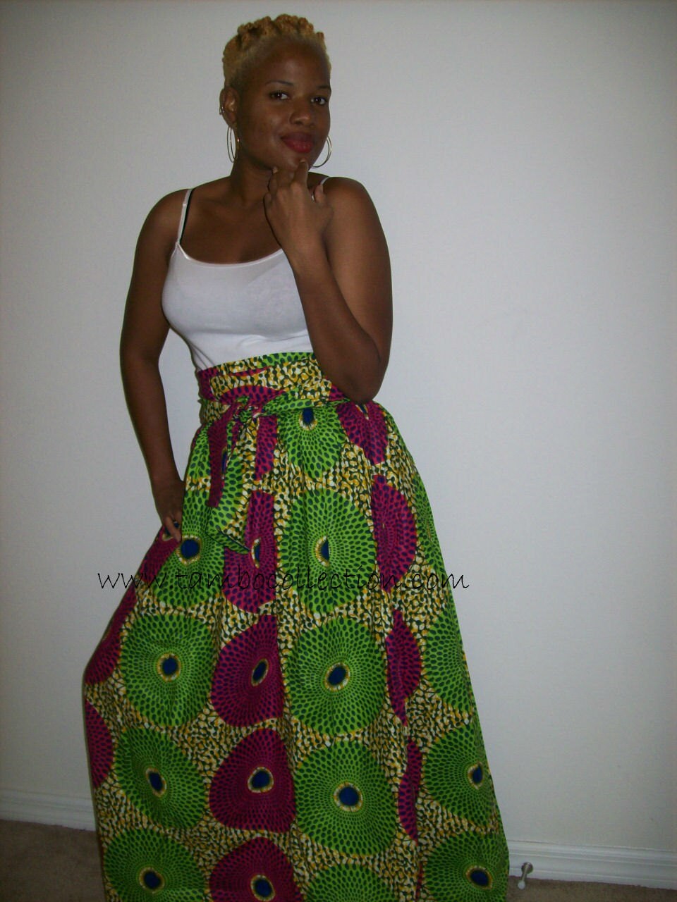 Mia-African Circles Maxi Skirt/ One of a Kind Women's Maxi