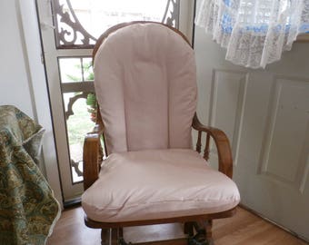 REDUCED to 35 dollars - Glider Rocker Slip Cover For Your Glider Cushions - Pink Moire' Designer Fabric Designer