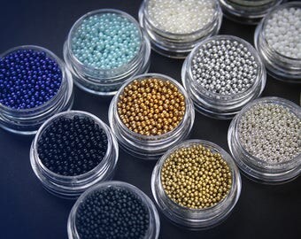 LITTLE BEADIES 5ml jar - small and mini beads for crafting Gold Silver Black Miniature eyes decor pearls