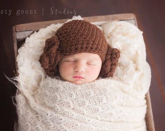 Princess Leia hat, star wars photo prop, princess Leia costume, halloween costume, baby girl hats, princess leia inspired hat