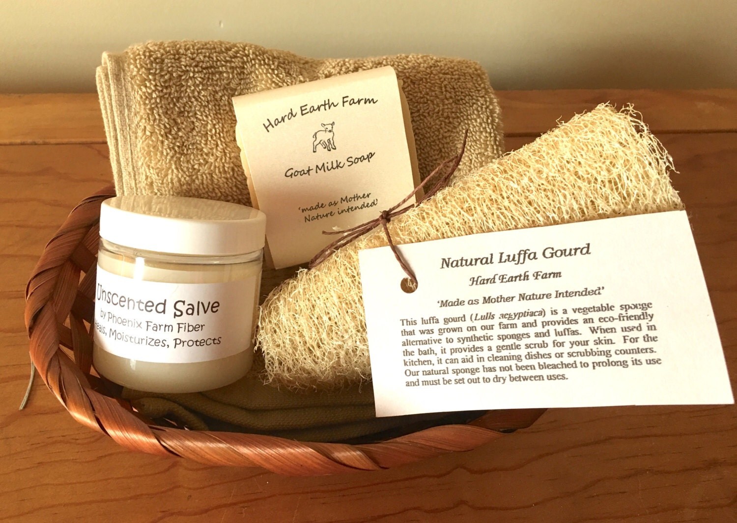 Ready to Gift Unscented Skin Care Basket Goat by PhoenixFarmFiber