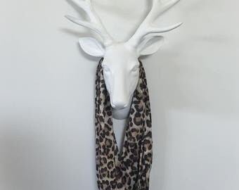 Infinity Scarf - Loepard Spots - Cotton Jersey Blend Knit - Animal print