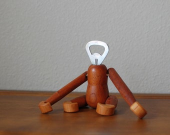 Mid Century Monkey Bottle Opener Modern Teak wood Bojesen era