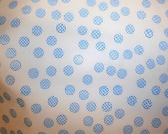 Leather CLOSEOUT 12"x12" Flawed White with Baby Blue SPECKLED Non-Symmetrical Polka Dots Cowhide #393 1.75oz / 0.7mm PeggySueAlso™