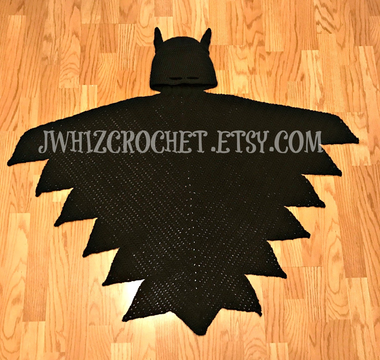 Crochet Hooded Batman Cape Blanket Pattern Toddler Size