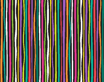 Multi Stripes on Black from Andover Fabric's Rio Collection by Jane Dixon