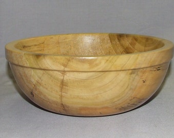 Rimmed Poplar wood bowl, 7 1/2" diameter x 3" high, Item 103418