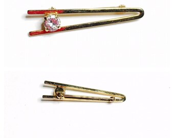 Geometrical Brooch, clear CZ, Gold Tone, Clearance Sale, Item No. B432