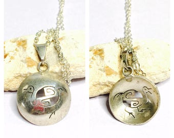 Vintage silver Zuni Pendant, Bird Design, stamped, Clearance Sale, Item No. S186