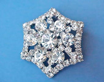 Beautiful Vintage Rhinestone Designer Signed Brooch