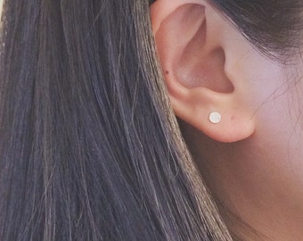 Dot Earring, Sterling Silver Dot Earrings, Post Earrings, Stud Earrings, Tiny Sterling Silver Dot Circle Earrings, Everyday Wear