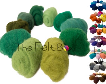 Wool for Felting, Wool Batting, Needle Felting Wool, Carded Wool Packs 100 g / 3.5 oz, Pick a shade
