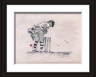 Unbelievable! - cricket fine art print, cricket art, cricket gift, cricket collectible, gifts for cricket lovers, sports art,