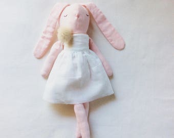 linen bunny doll