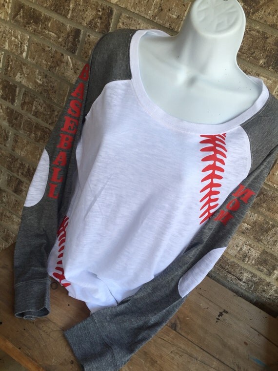 Baseball Laces TShirt baseball mom shirt Long by MamaGlitter