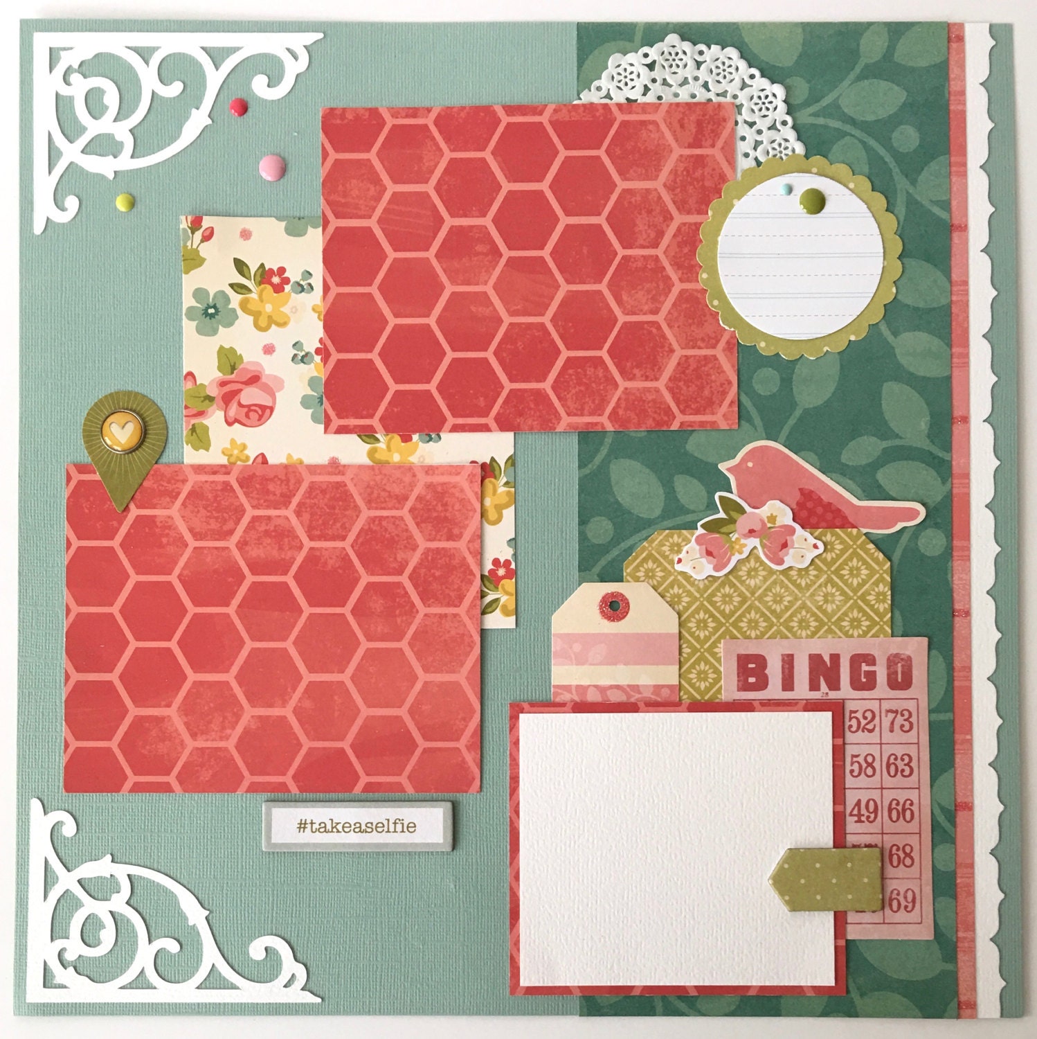 12x12 Scrapbook Page Kit or Premade PreCut with by ArtsyAlbums