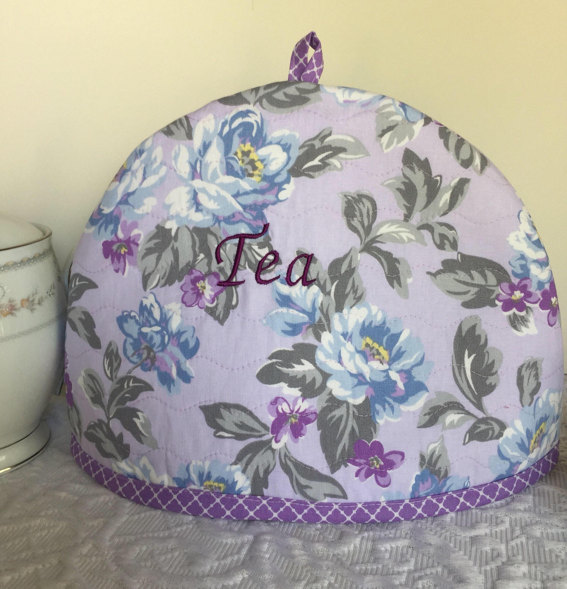 Tea Pot Cozy Tea Pot Quilt Handmade Quilt Lavender Purple