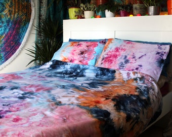 SALE - Handmade Bedding - Tie Dye Duvet Cover Set - Hippie Bedding - Watercolor Bedding - WATERCOLOR DREAMS