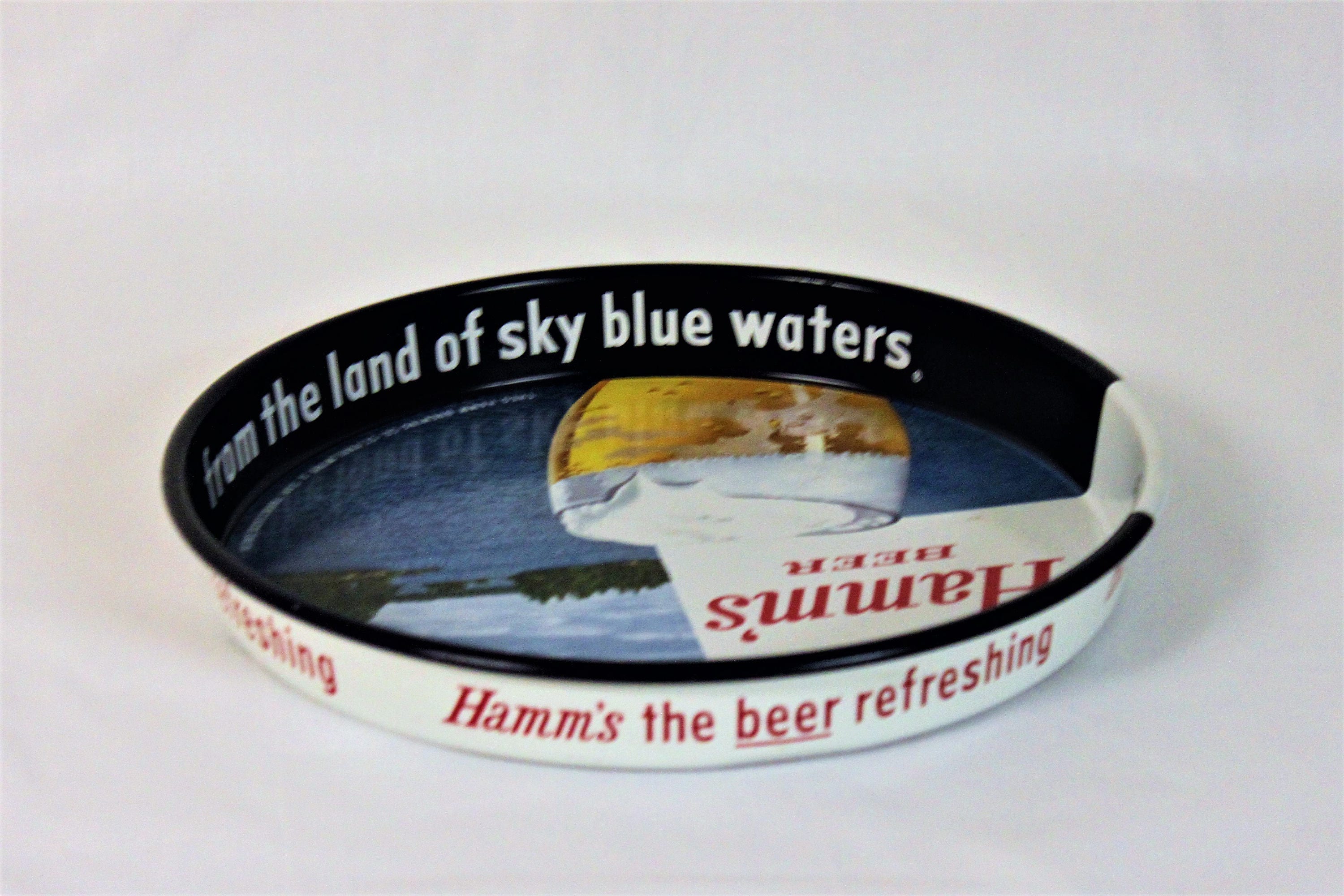 Vintage 1970s Hamm’s Beer Metal Tray, Bar Serving Tray