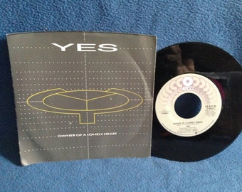 Vintage, YES - "Owner Of A lonely Heart / Our Song", 7" 45 RPM Vinyl Single, Original Press, 90125, Prog Rock, Pop Rock