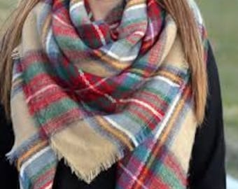 Plaid Blanket Scarf, Blanket Scarf, Tartan Plaid Scarf, Tartan Scarf, Blanket Scarf, Oversized Scarf, Oversized Blanket Scarf, Plaid Scarf