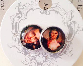 Scarlett OHara and Ret Butler Gone With The Wind Stud Earrings